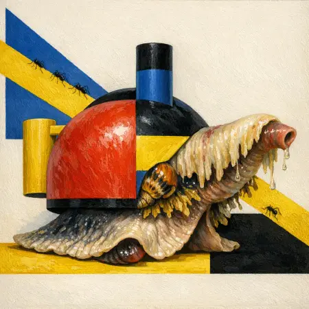 Teapot Mollusc — Bauhaus constructivism × unruly organic life