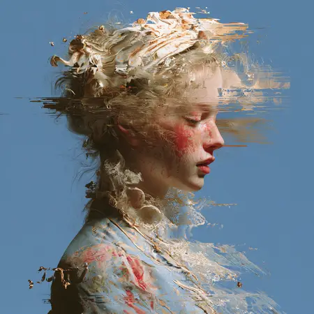 One More Second — Eighteenth-century court portrait × digital datamosh