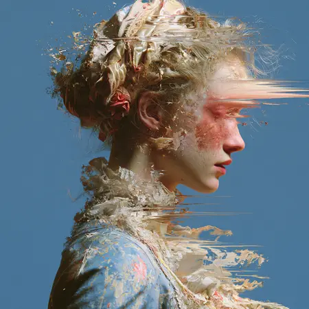 The Eyes Go First — Eighteenth-century court portrait × digital datamosh
