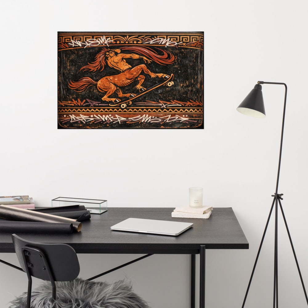 Centaur Manual printed and photographed on a wall