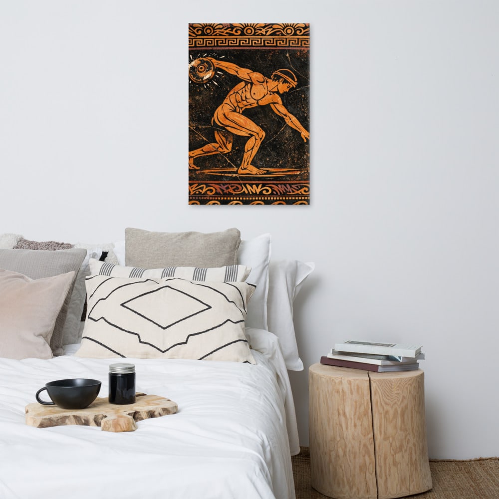 The Discus Flatspot printed and photographed on a wall