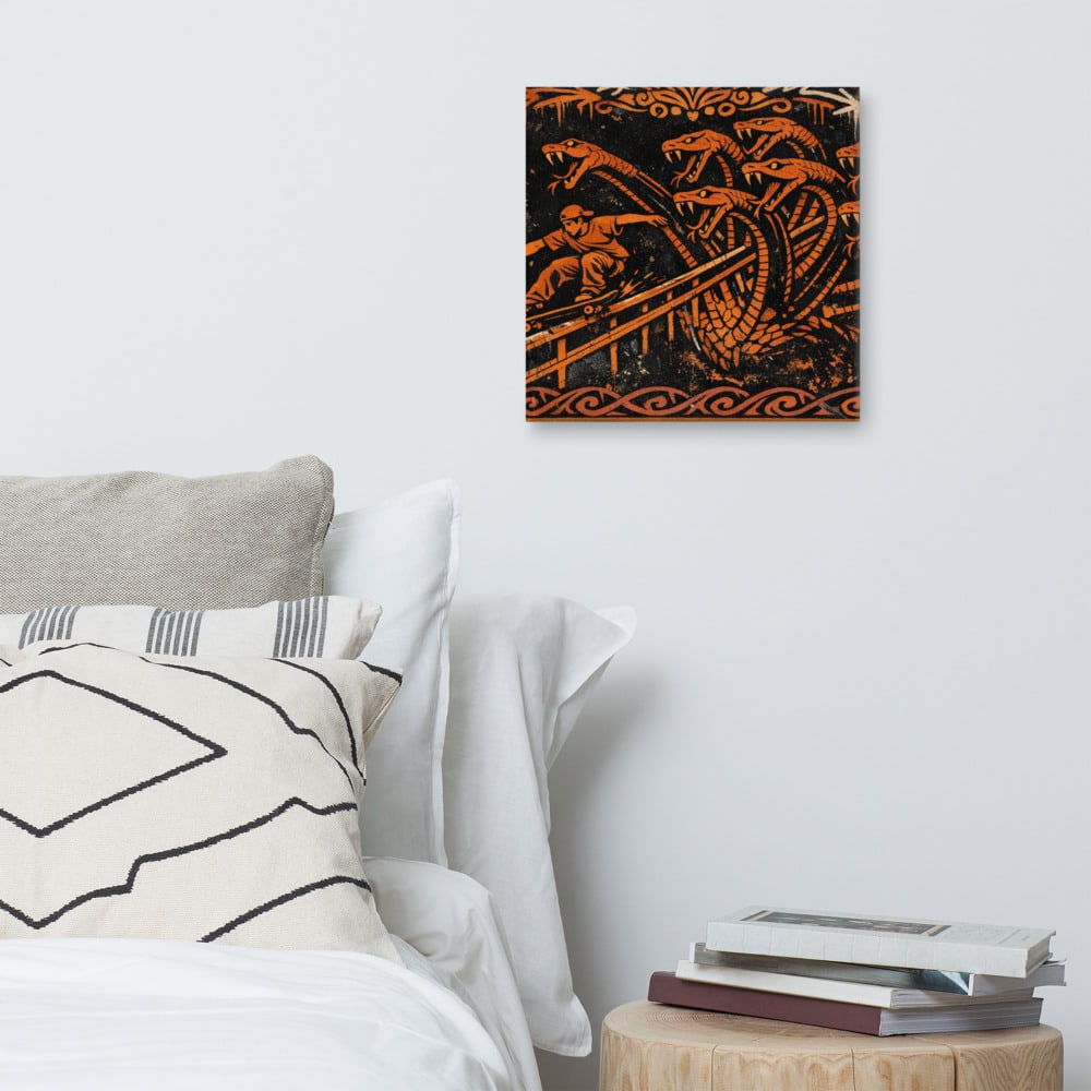 The Hydra Rail printed and photographed on a wall