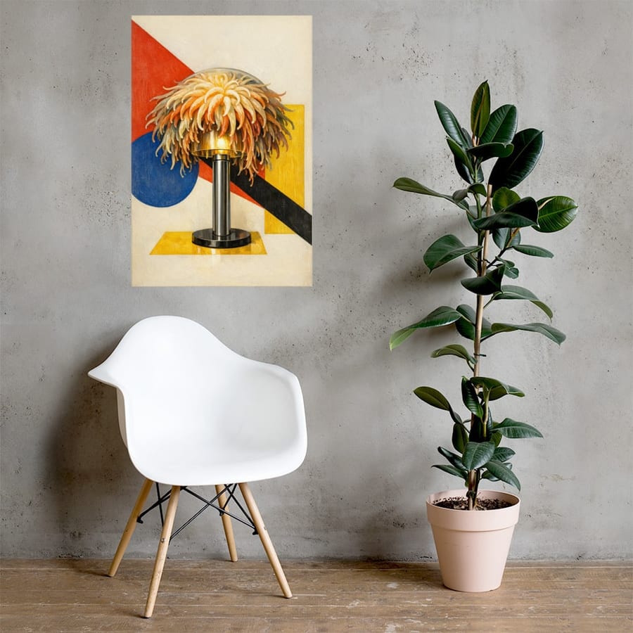 Lamp Anemone printed and photographed on a wall