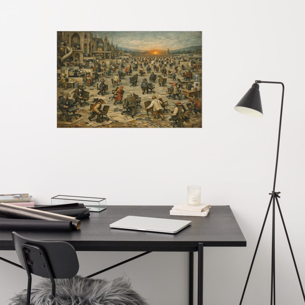 The Last Day of the Lease printed and photographed on a wall