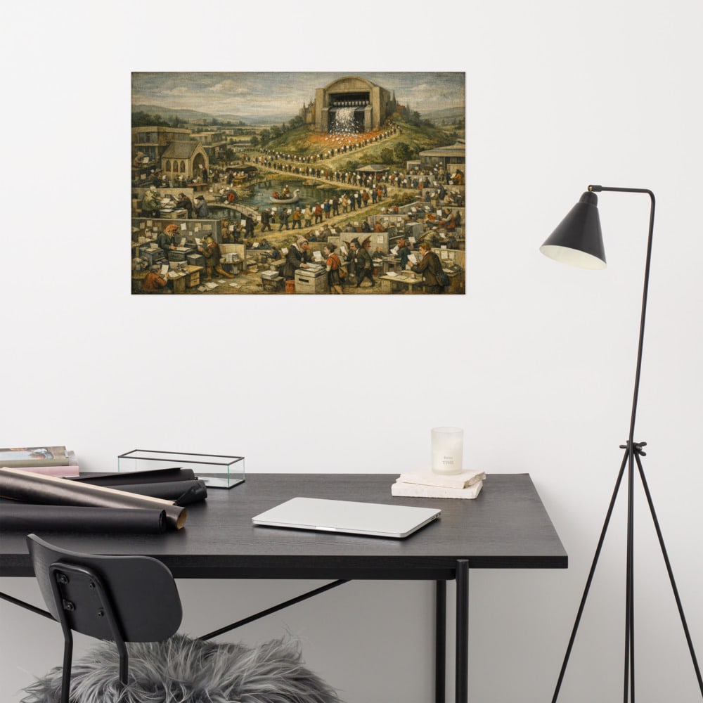 The Shredder Pilgrimage printed and photographed on a wall