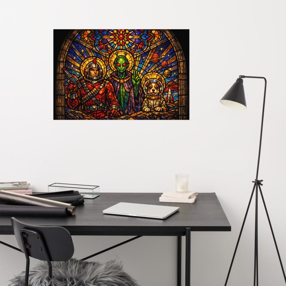 The Martian Deesis printed and photographed on a wall