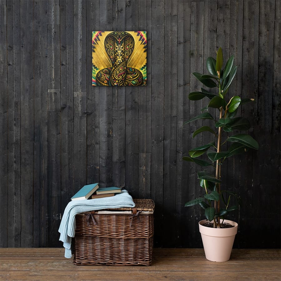 Sunburst Cobra printed and photographed on a wall
