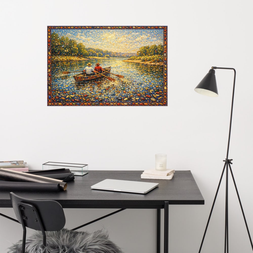 Seine of Beetles printed and photographed on a wall