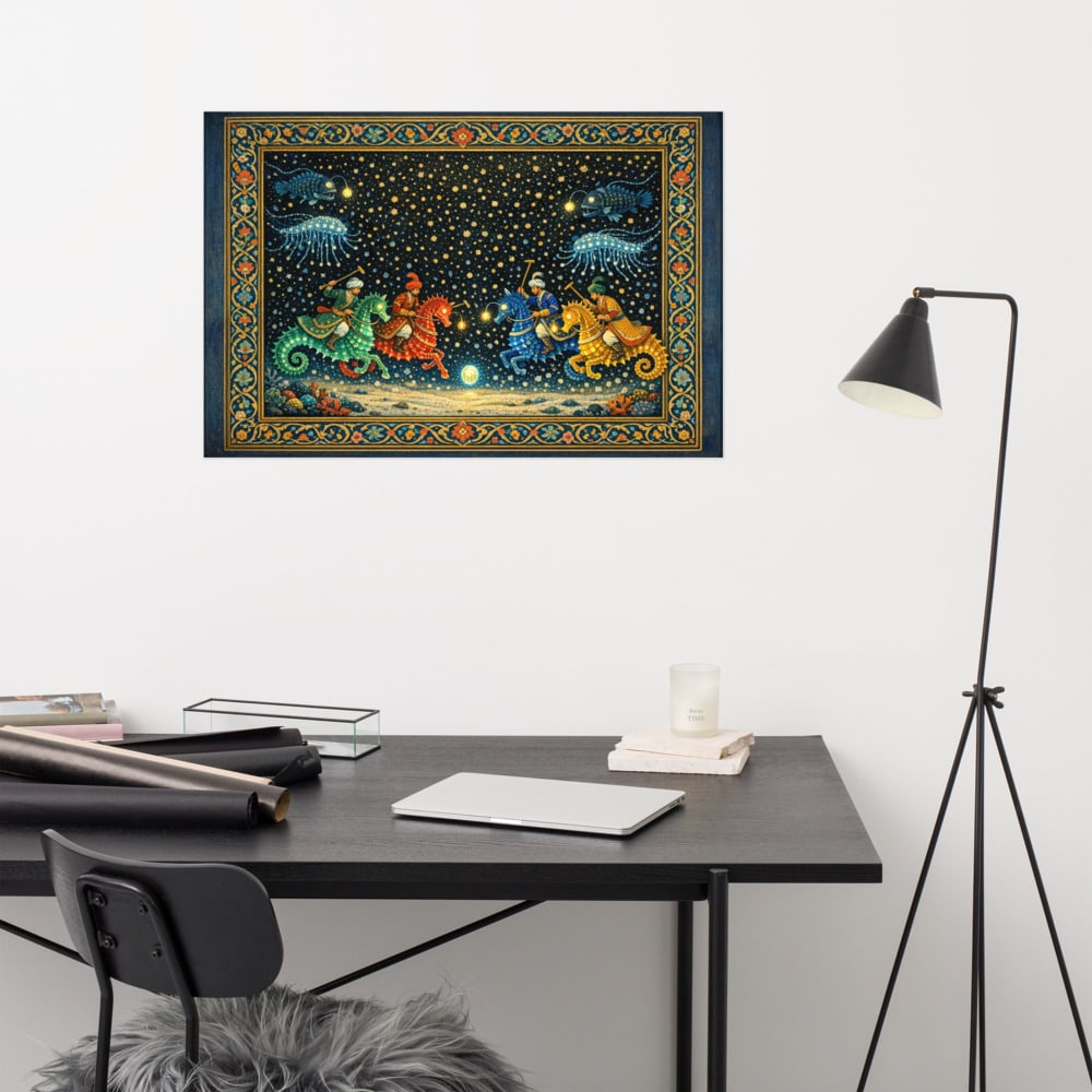 Polo on the Abyssal Plain printed and photographed on a wall
