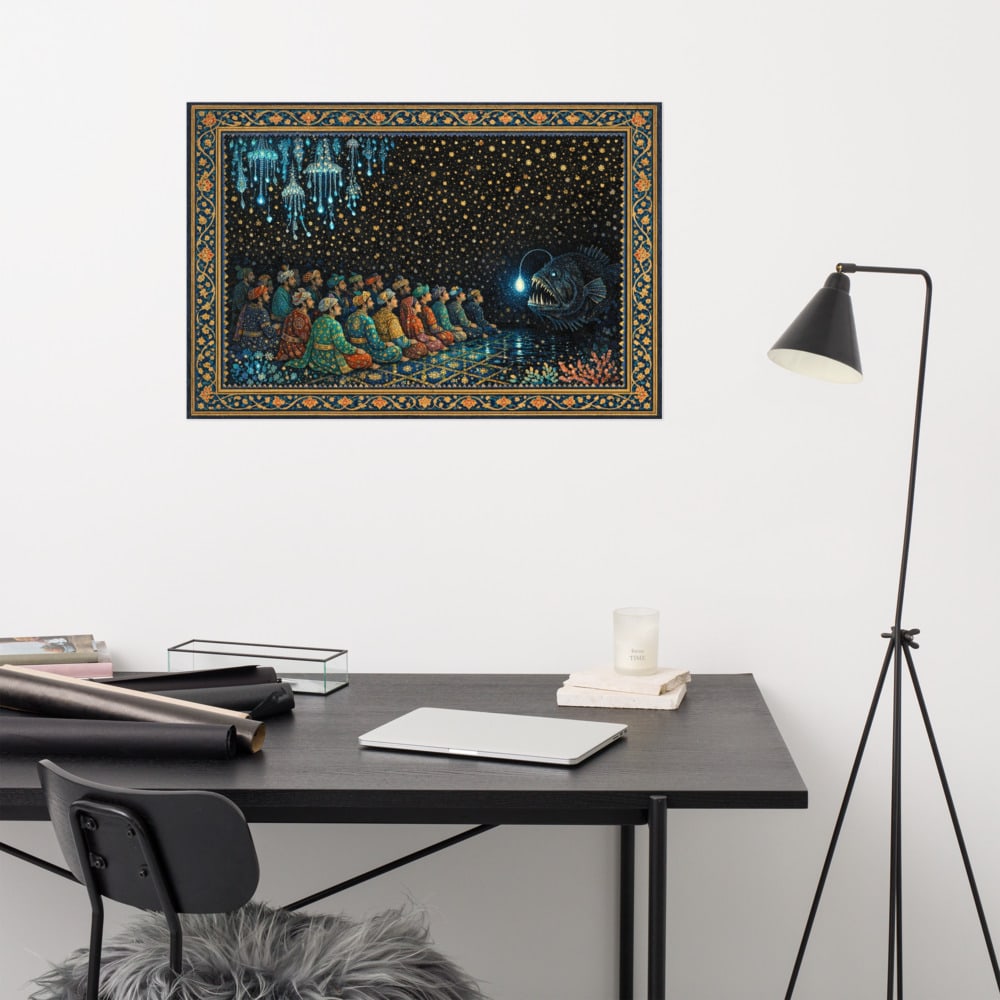 The Last Lamp Goes Out printed and photographed on a wall