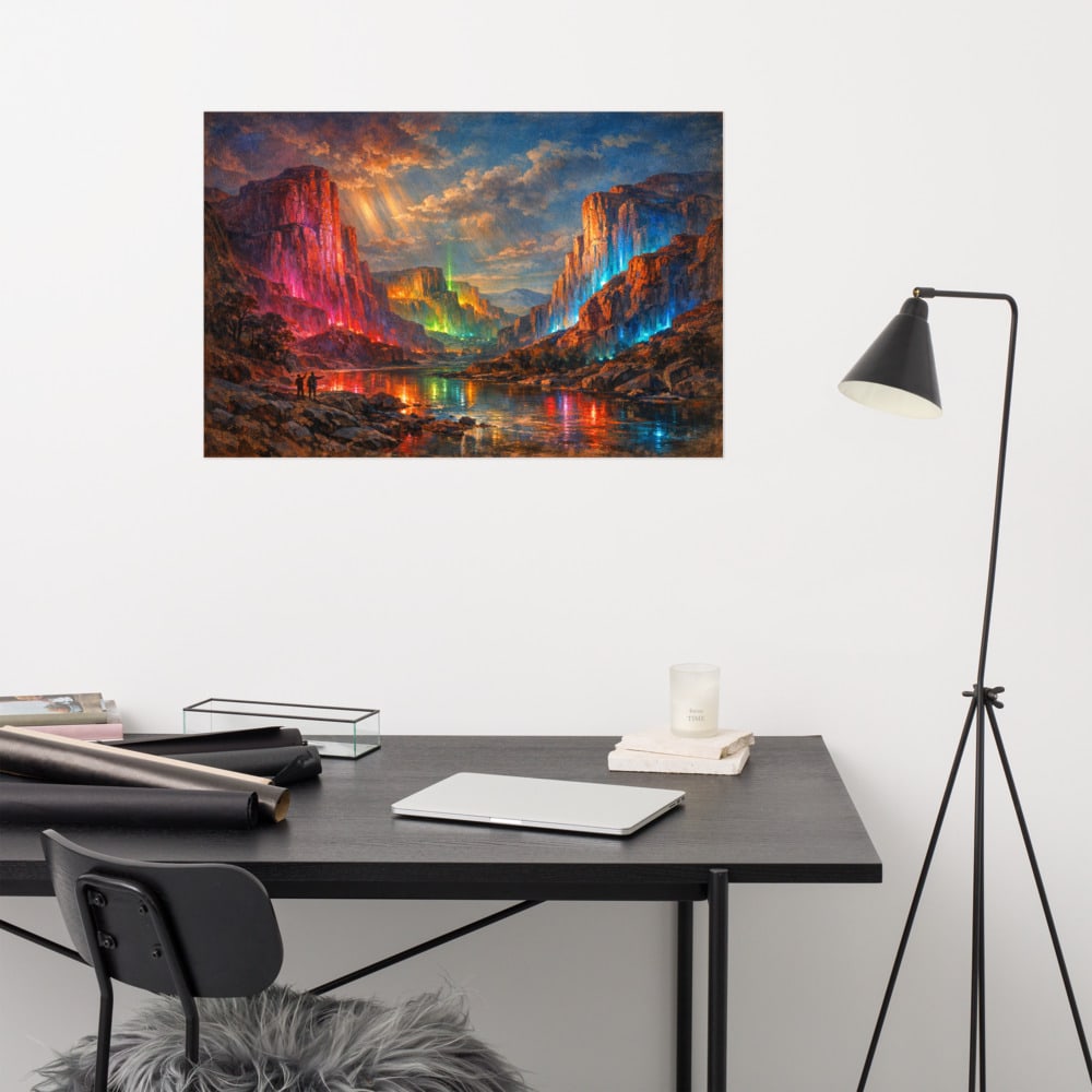 Cathedral Canyon printed and photographed on a wall