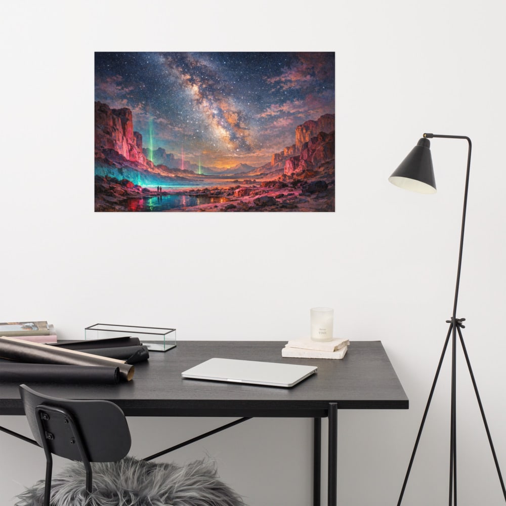 Desert Sublime printed and photographed on a wall