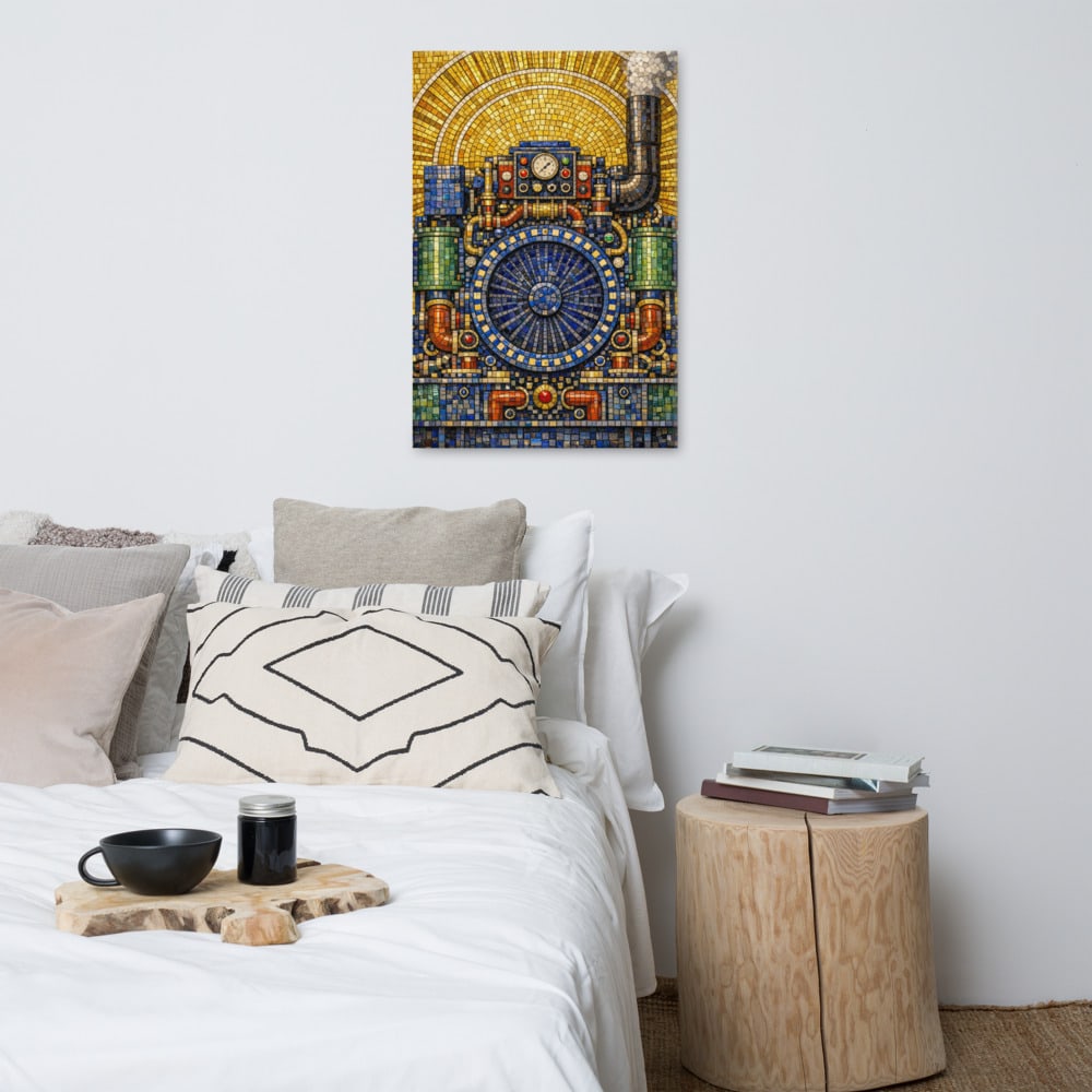 Pantocrator of the Generator printed and photographed on a wall