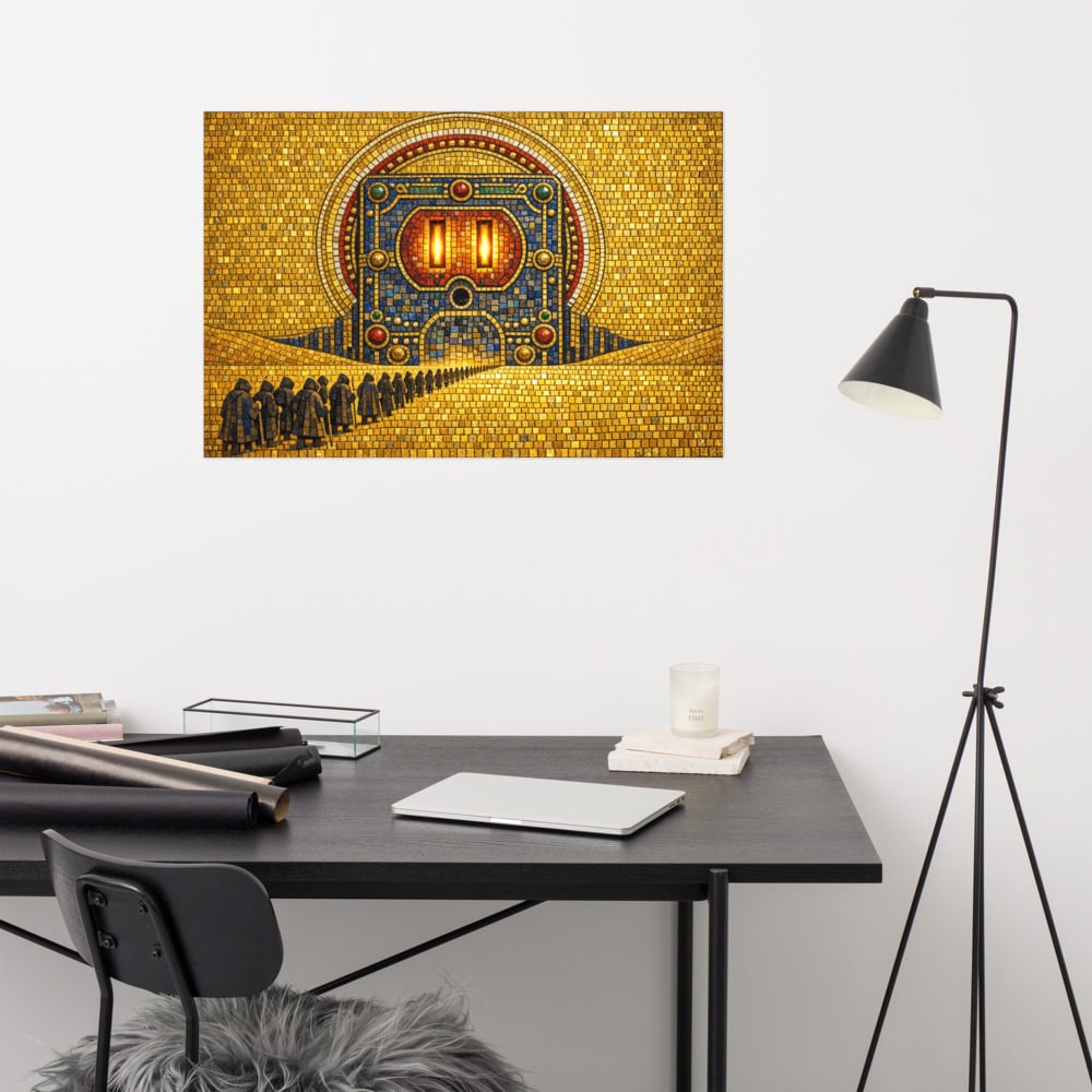 Pilgrimage to the Socket printed and photographed on a wall