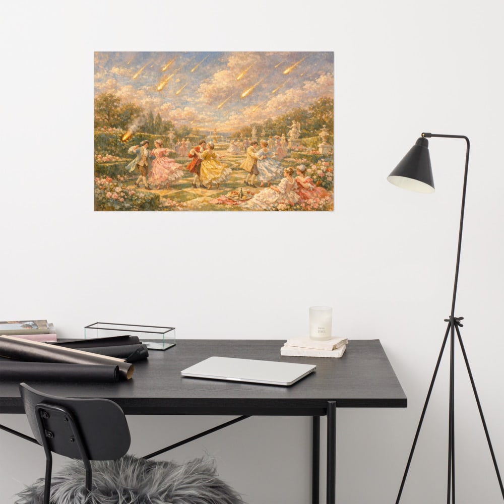 Meteor Garden Party printed and photographed on a wall