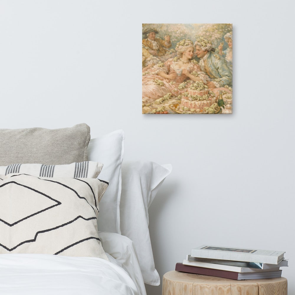 Plague of Frogs printed and photographed on a wall