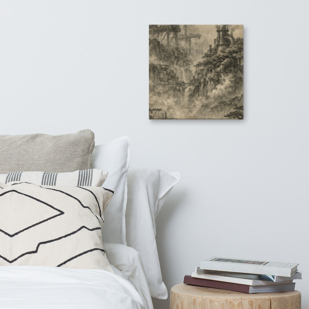 Furnace That Is Also a Pine printed and photographed on a wall