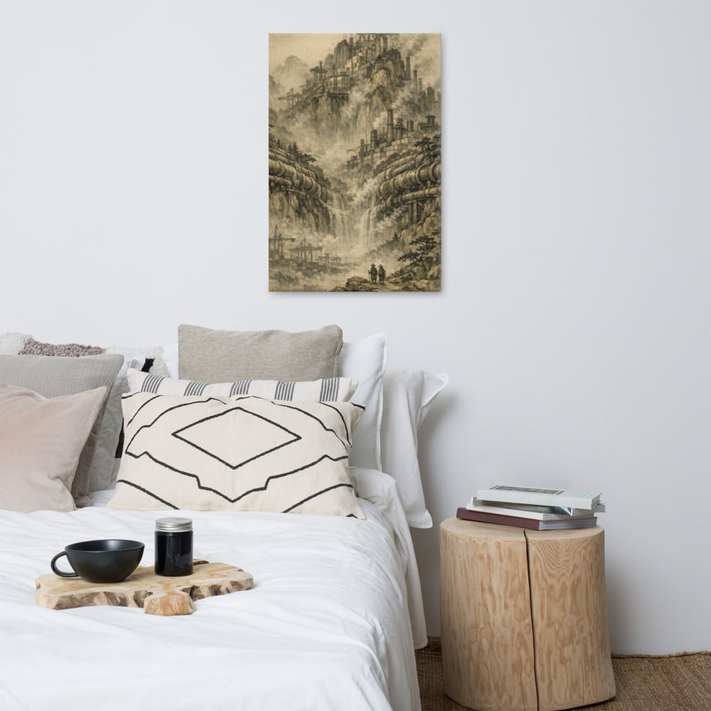 The Breathing Pipe Ravine printed and photographed on a wall