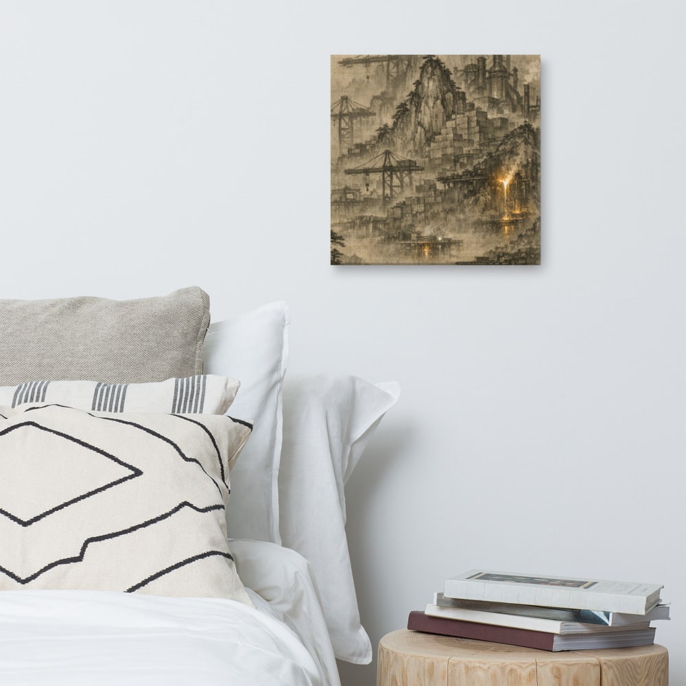 The Furnace Moon Doubles printed and photographed on a wall