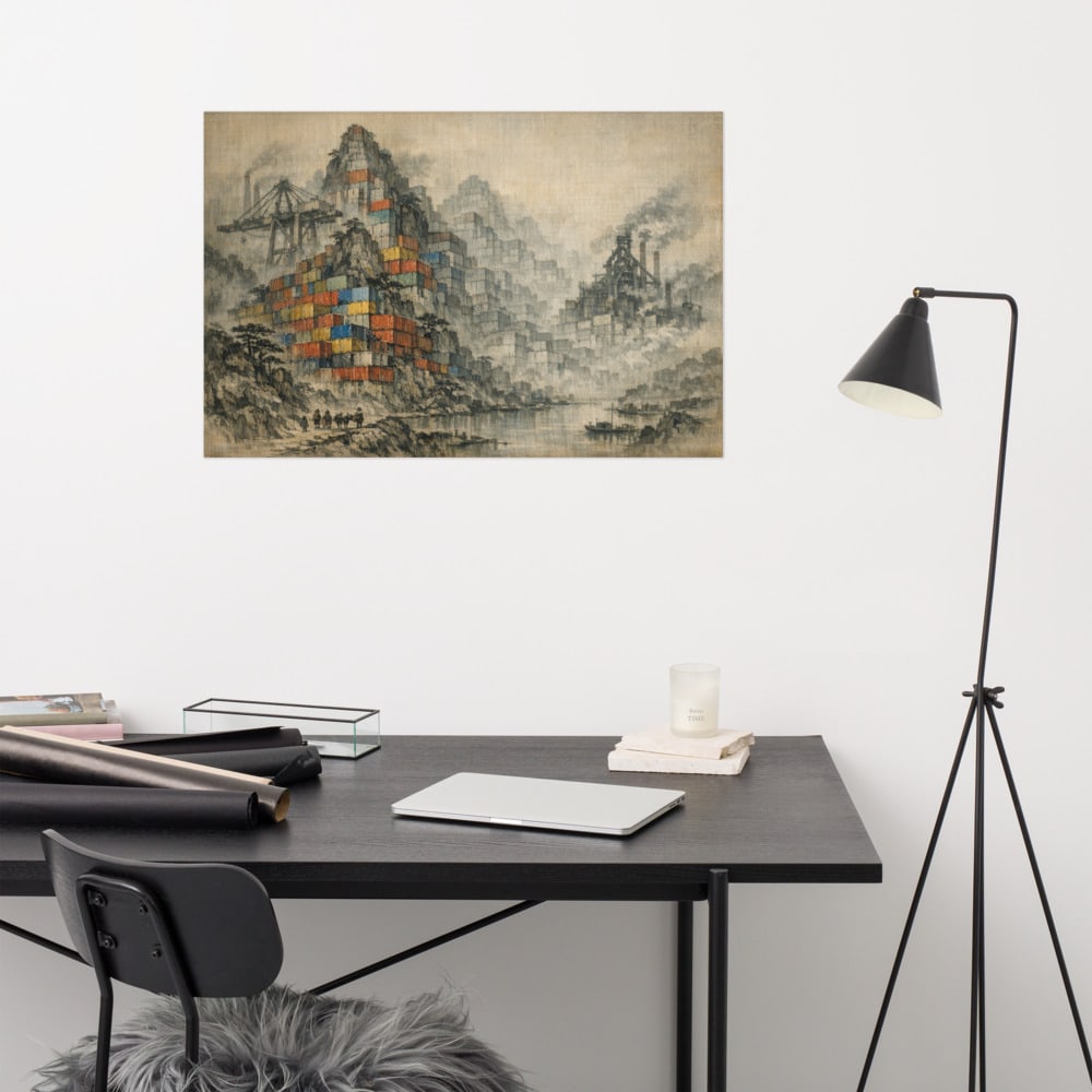 The Spectral Container Wall printed and photographed on a wall