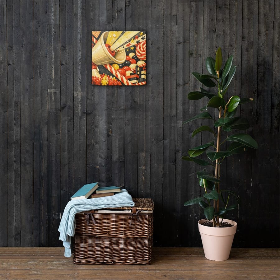 Megaphone of Marzipan printed and photographed on a wall