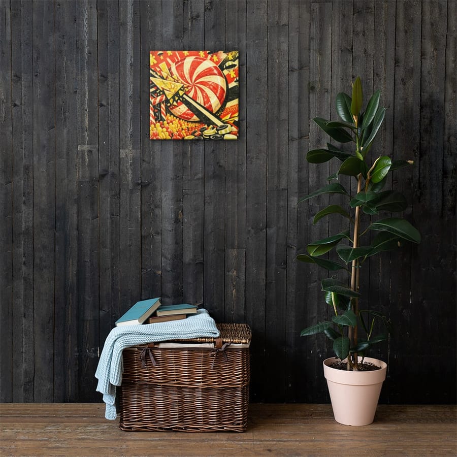 Parachutes of Sherbet printed and photographed on a wall