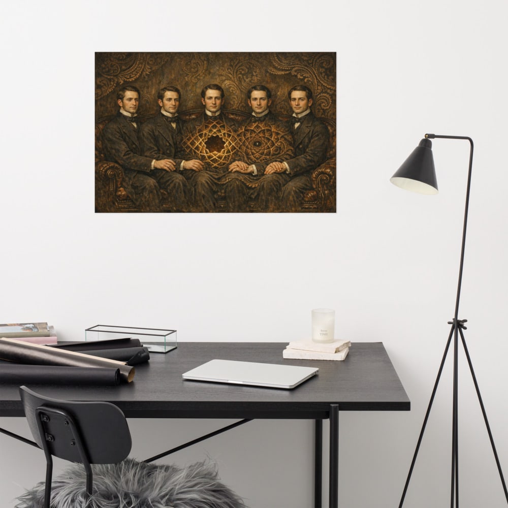 Brothers of One Pulse printed and photographed on a wall