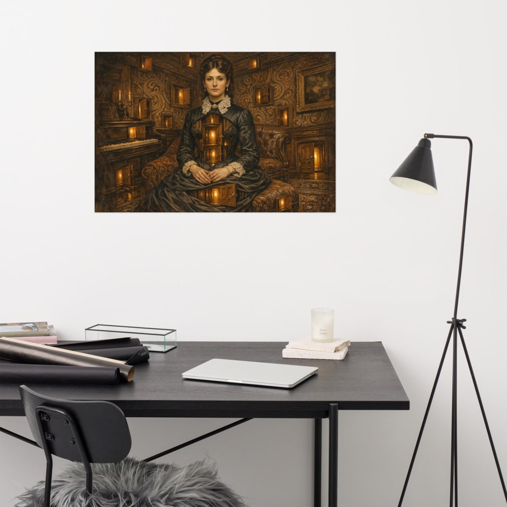 Parlour of Doors printed and photographed on a wall