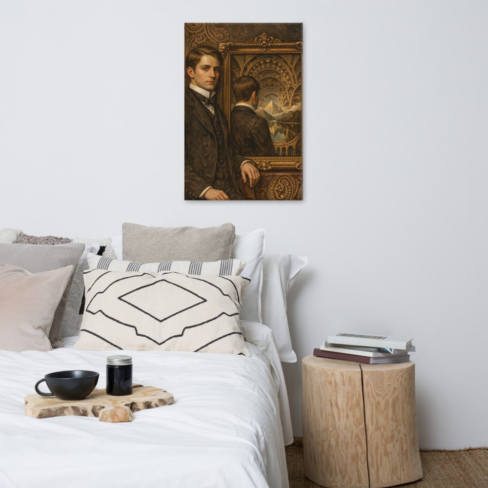 The Portrait That Moves printed and photographed on a wall