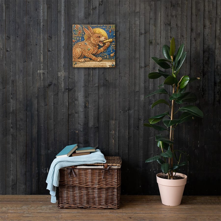 Beast of the Margin printed and photographed on a wall