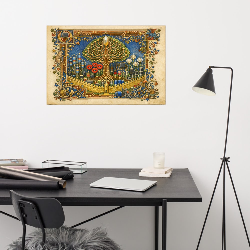 Garden of Traces printed and photographed on a wall