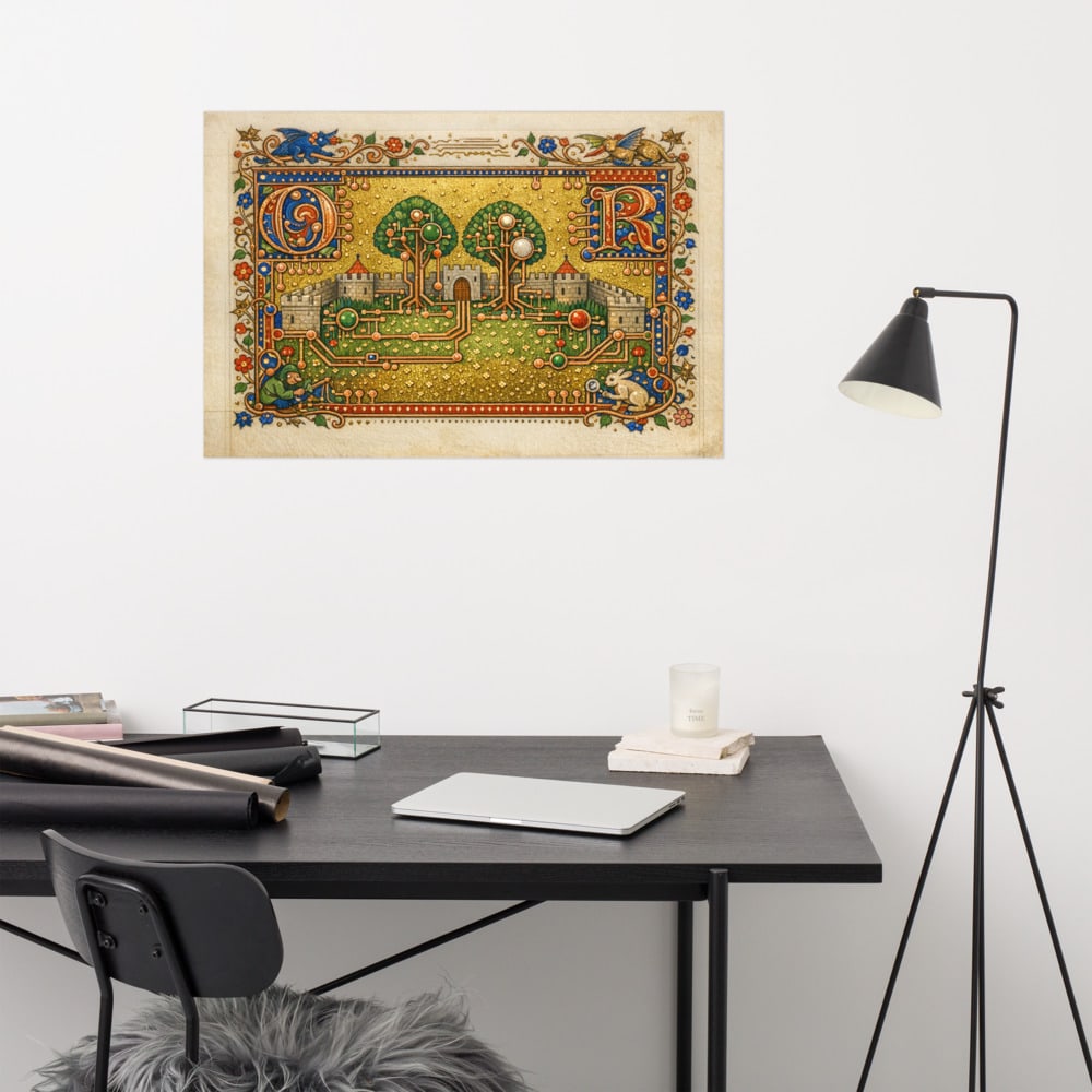The Ground Plane Paradise printed and photographed on a wall