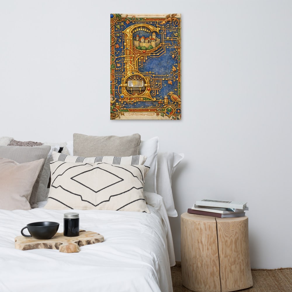 The Hours of the Crystal printed and photographed on a wall