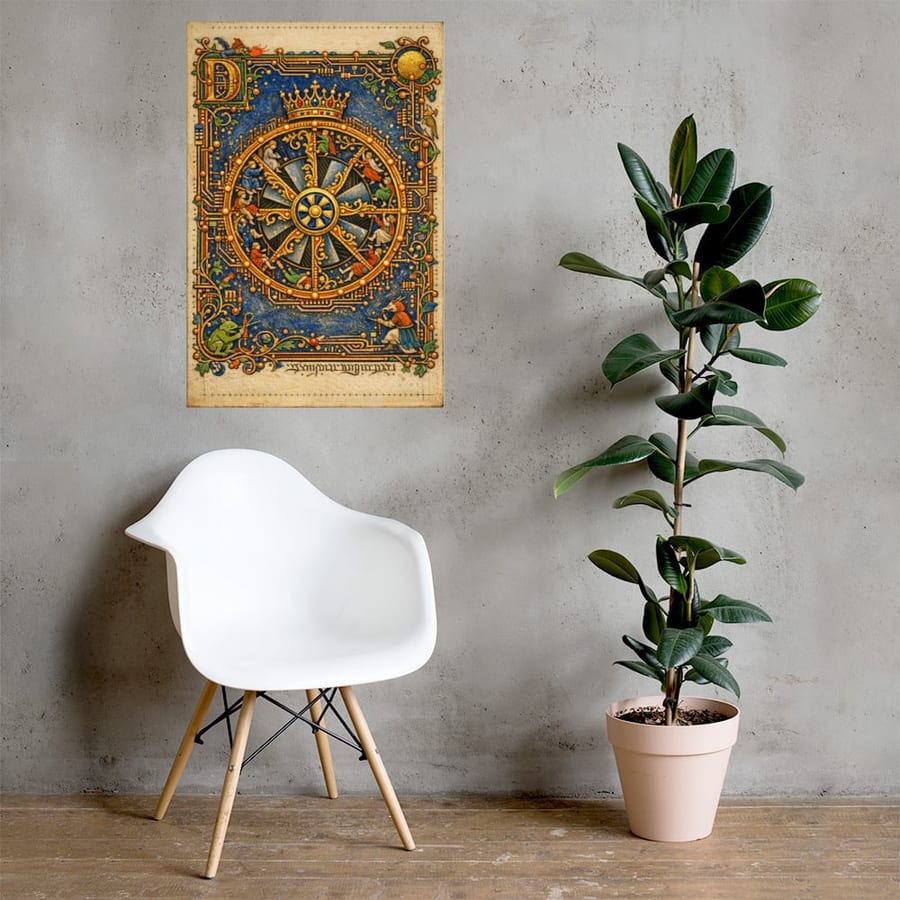 Wheel of Fortune printed and photographed on a wall