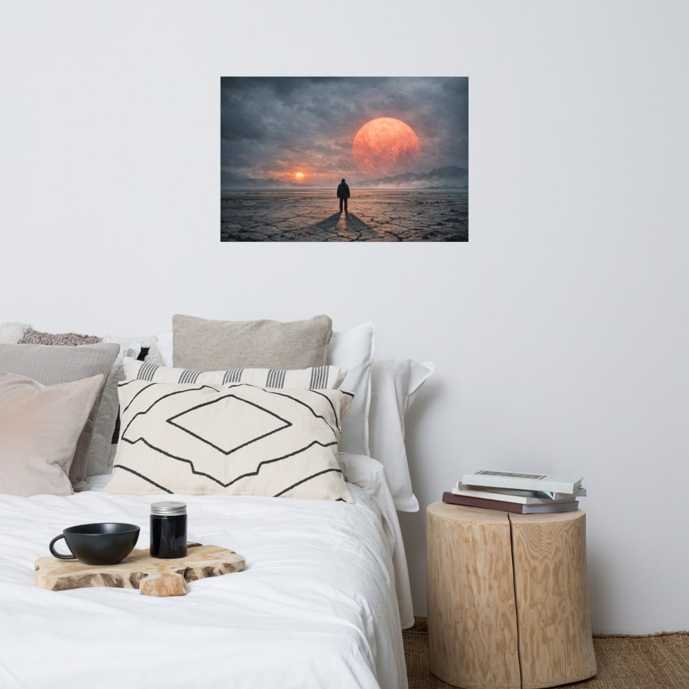 Second Sun printed and photographed on a wall